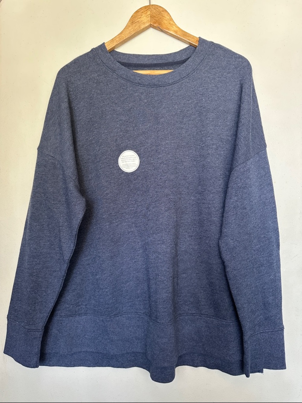 Time and Tru Men's Heather Navy Blue Crewneck Sweater